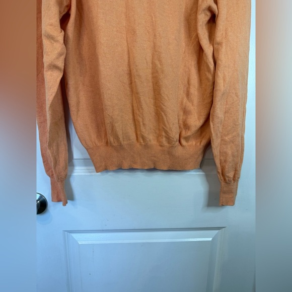 Peter Millar Men’s Orange V-Neck Pullover Luxury Blend Sweater - Size Medium - Picture 2 of 7